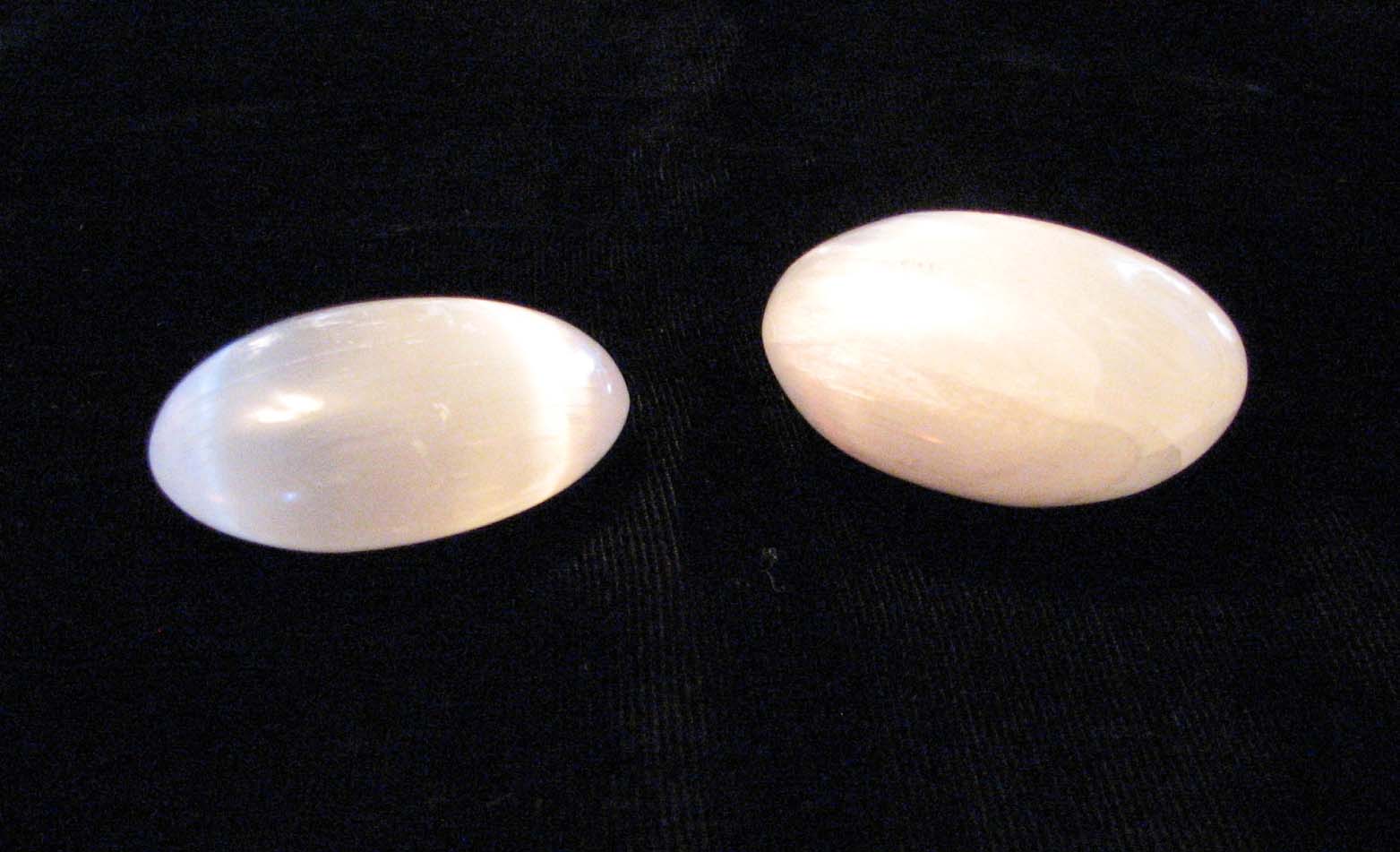 SELENITE SLEEPING STONES - PAIR SELENITE SLEEPING STONES - PAIR